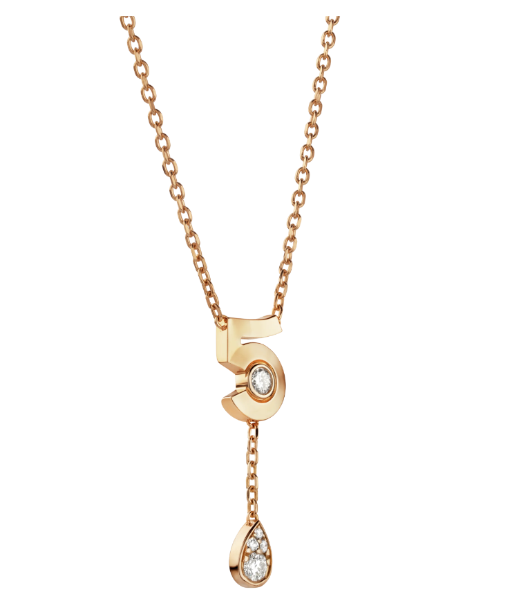 XNE-J12429 Number 5 tether pendant necklace
