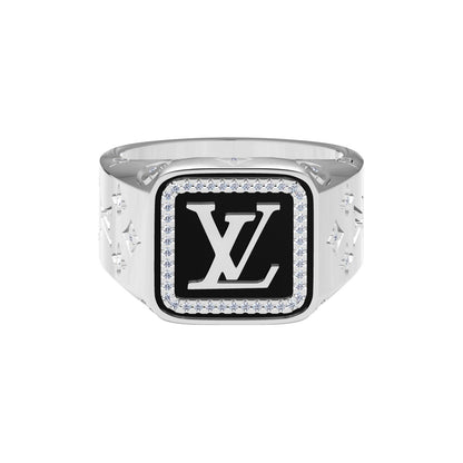 LV-Q18484 letter LV diamond ring LV logo letter square platform men's ring