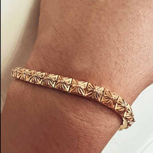 KLX-151158 cross thatch bracelet