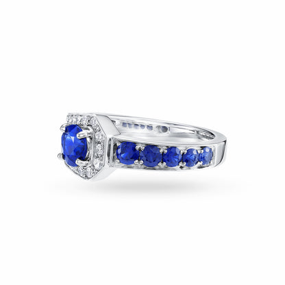HW-FRSPRDDDHWE四爪镶蓝宝石戒指主石0.50ct