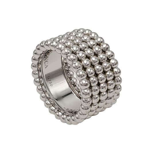 VCARN9PL52 light gold beads 5 row wide ring 17#