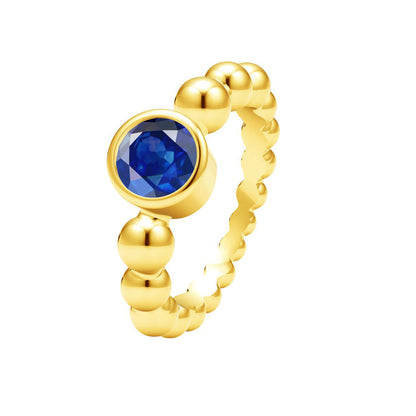 VCA8549523 bezel-set round stone size straight bead arm ring customer version