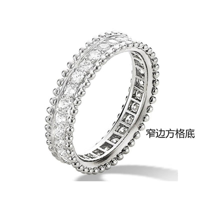 VCARN57000 5mm guest version bead single row narrow body dense stone ring 48#