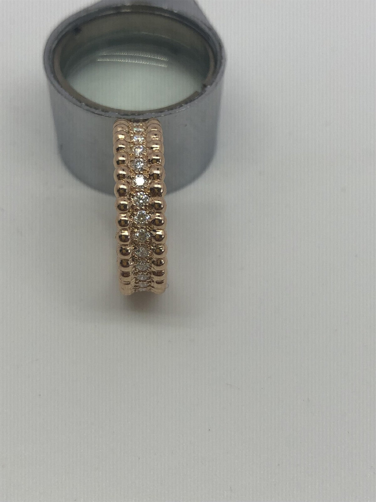 VCARP4E200 5.6mm bead edge single row diamond ring 52#