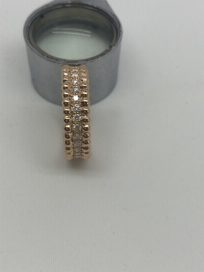 VCARP4E200 5.6mm bead edge single row diamond ring 52#