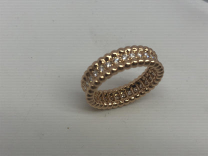 VCARP4E200 5.6mm bead edge single row diamond ring 52#