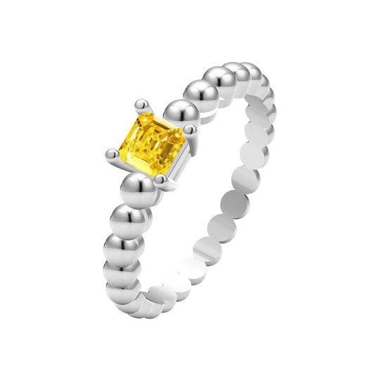 VCA72877729 four-claw small octagonal colored orb bead straight arm ring 11#