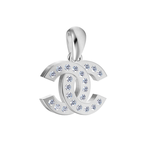 XNE-CNCP011 10.8mm small version cross high and low grade single row square hole double C pendant