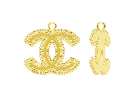 XNE-CNCP023 22.5mm double C twisted rope bead pendant