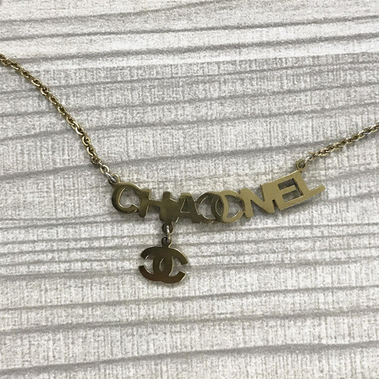 XNE-CNCP001 Light Gold Double C Chain Necklace Customer Version