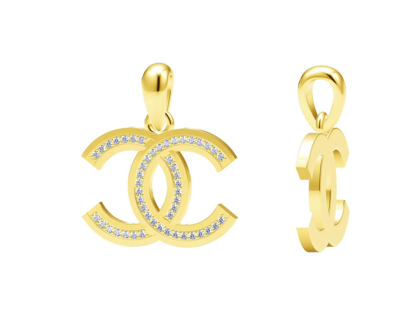 XNE-772105 25MM Flat Double C Pendant