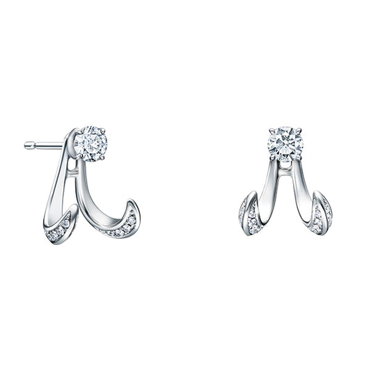 TSQ-EID-4395 round diamond four-claw hook earrings 0.3ct