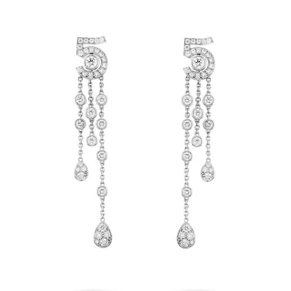 XNE-J12417 full diamond number 5 earrings