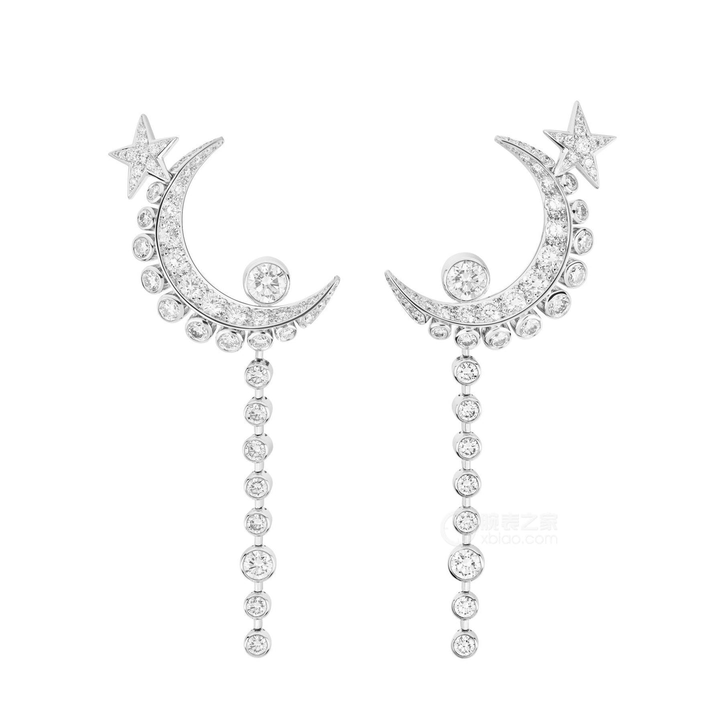 XNE-J41844 moon star earrings