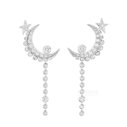 XNE-J41844 moon star earrings