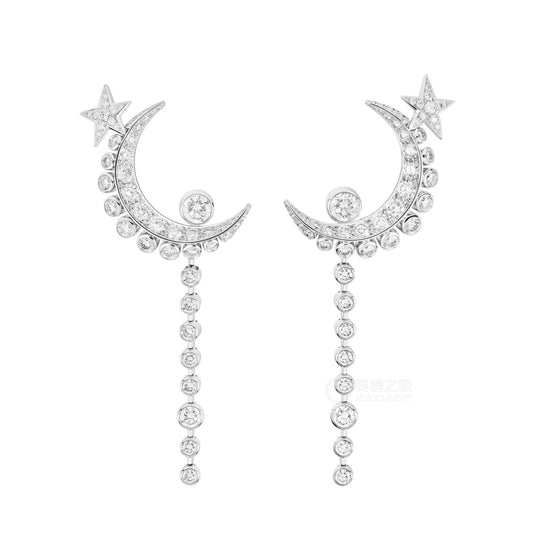 XNE-J41844 moon star earrings