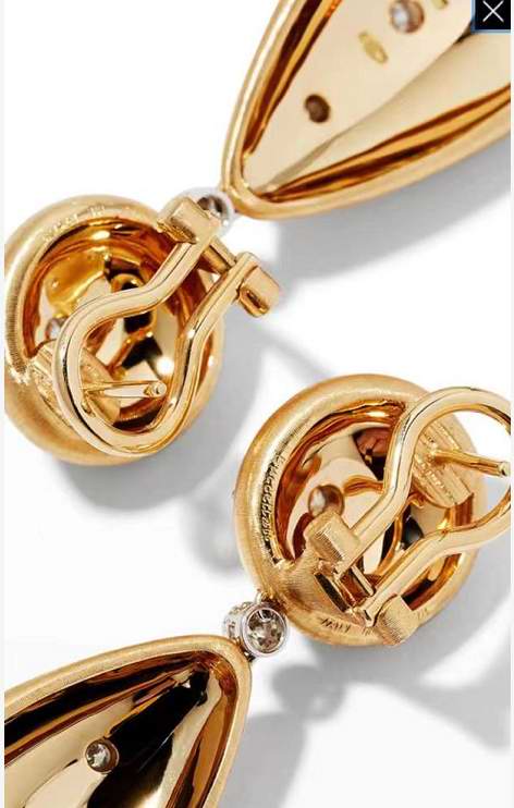 BQLT-ES32047172 round body light gold surface plus flower earrings