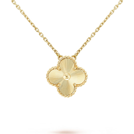 VCARP4KL00 15mm four-leaf clover flower piece tethered chain pendant necklace