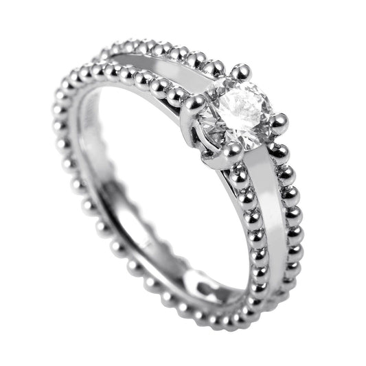 VCARG29500 single head diamond bead arm ring 51# cross four claws 0.5ct