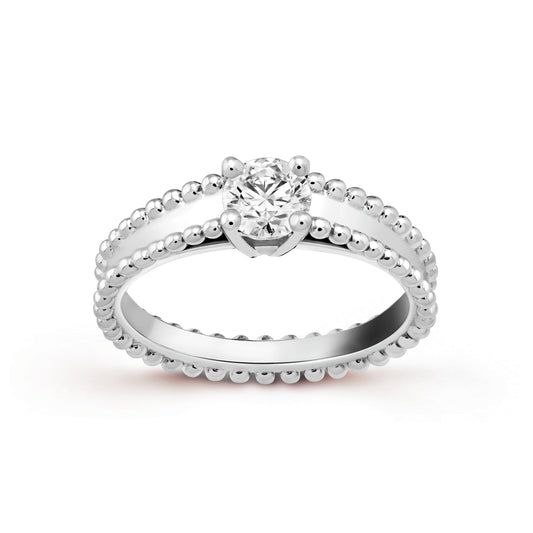 VCARG29400 version two beads ring 10#0.5ct