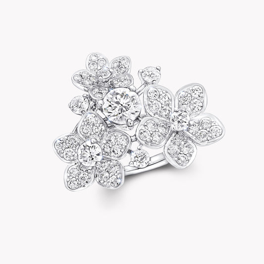 GLF-RGR881 Love petal ring five-flower main stone 70 points 13#