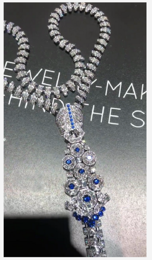 VCA843372 full diamond zipper necklace