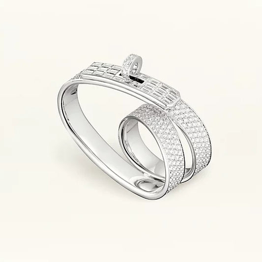 AMS-H221621B twisted hoop double ring ring