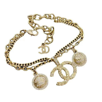 XNE-AB6094 double c double row denim bracelet