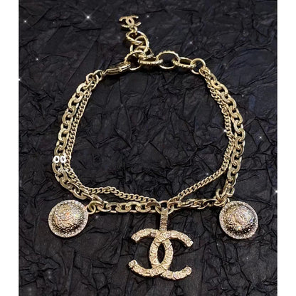 XNE-AB6094 double c double row denim bracelet