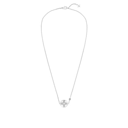 LV-Q93872 10mm wide dense stone four-leaf clover round petal stone clavicle chain tether pendant necklace