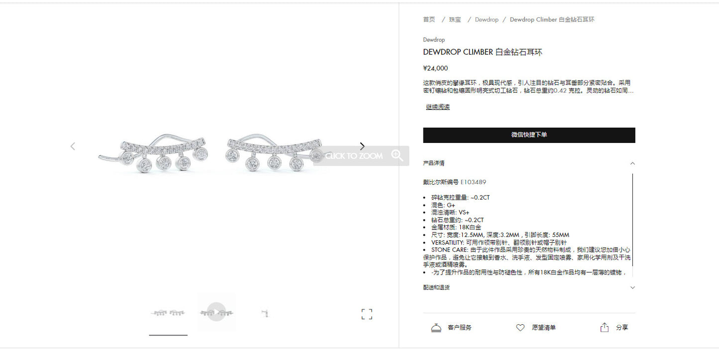DBES-E103489泡钻石耳环