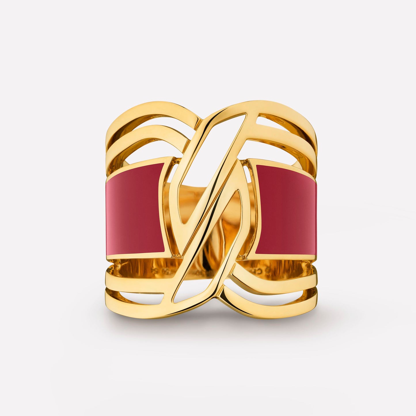 XNE-J11200 Double C Hollow Red HyCeram Ring
