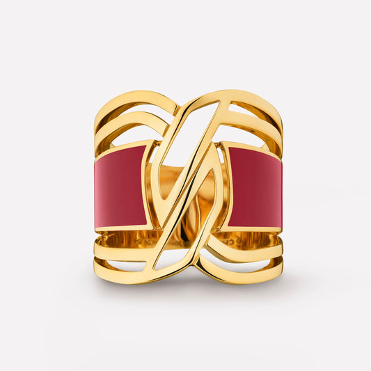 XNE-J11200 Double C Hollow Red HyCeram Ring