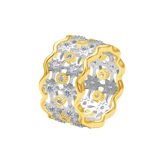 BQLT-RIN539160 12mm water wavy eight-pointed star ring