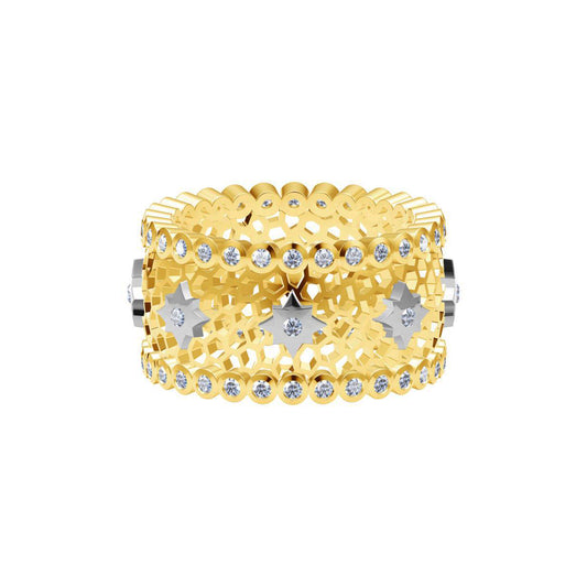 BQLT-RIN486281 11MM wide lace mixed ring