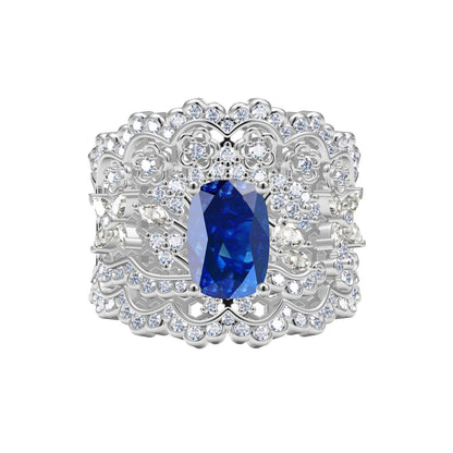 BQLT-JZ584784 Sapphire honeycomb lace wavy edge arm ring