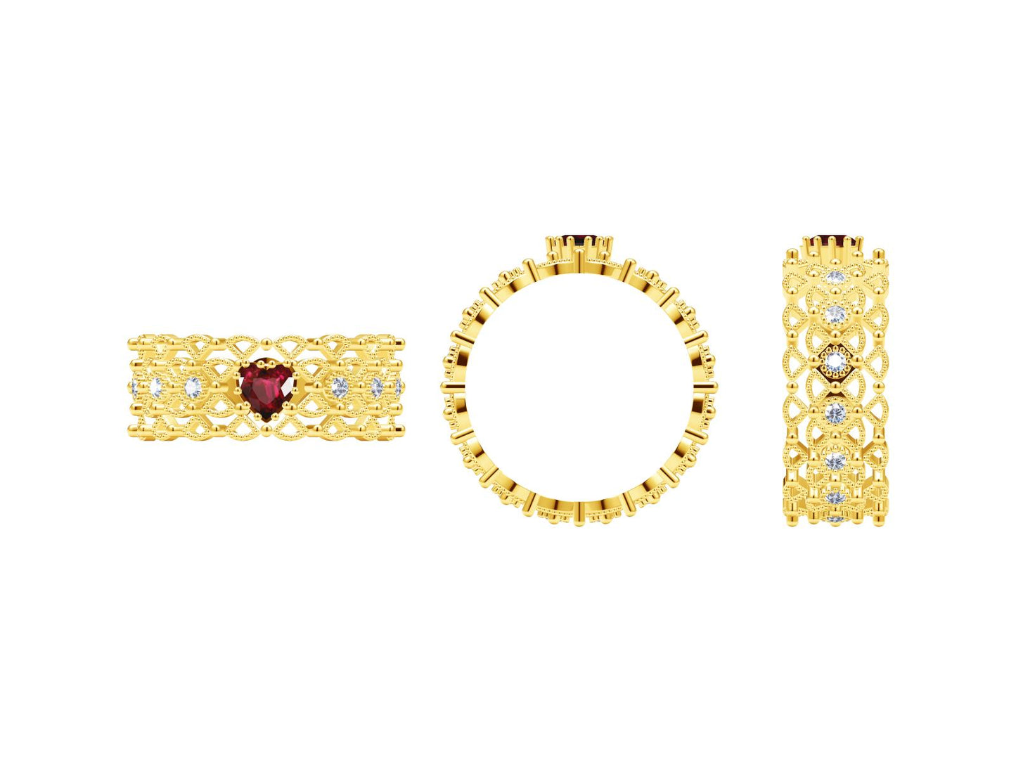 BQLT-JZ787902 8MM heart-shaped stone beads lace wavy edge arm ring customer version
