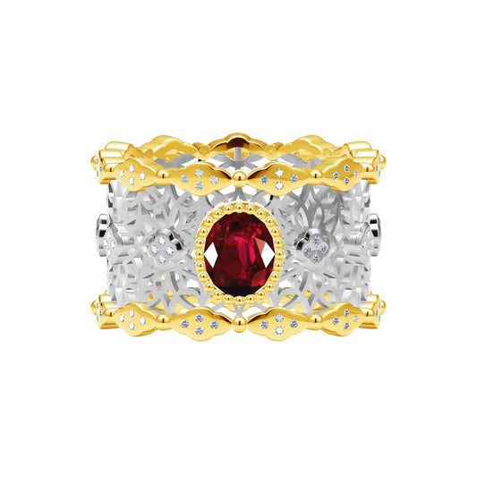 BQLT-JZ448123 lace colored orb bead mesh bottom wavy edge arm ring