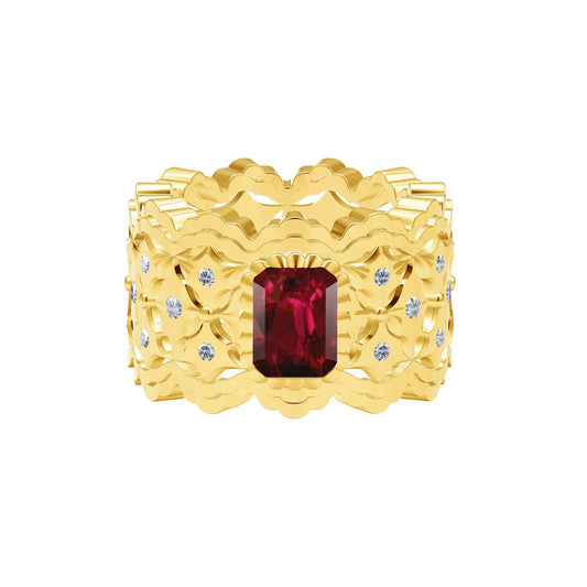 BQLT-RIN936285 14.4MM bezel lace wavy edge arm ring