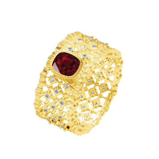 BQLT-RIN488264 11.5mm jeweled lace wavy edge arm ring
