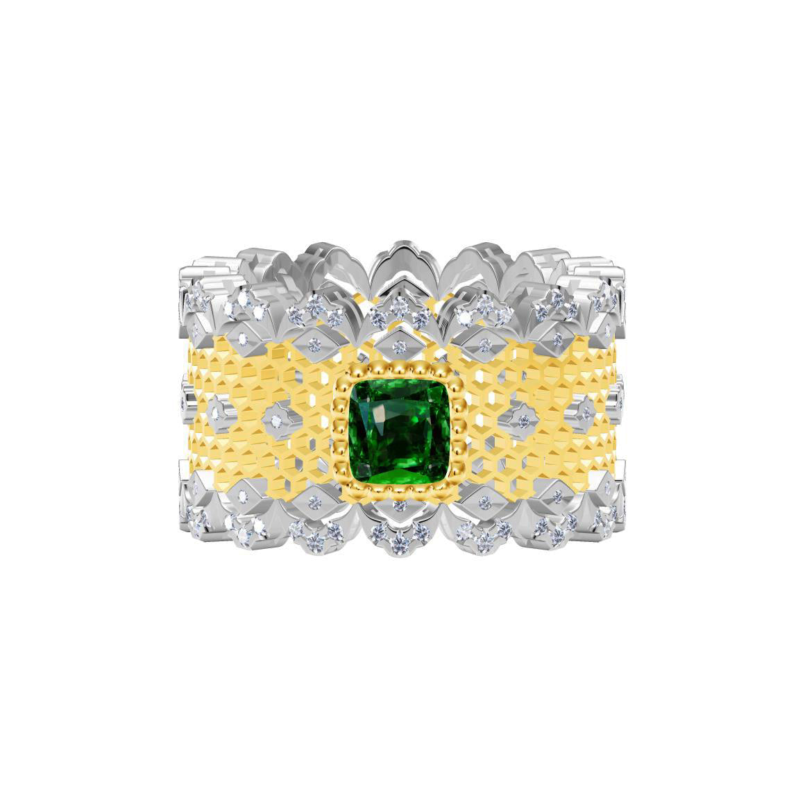 BQLT-JZ837496 13mm bezel lace honeycomb wavy edge arm ring