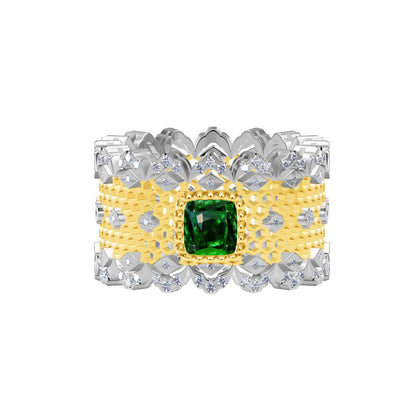 BQLT-JZ837496 13mm bezel lace honeycomb wavy edge arm ring
