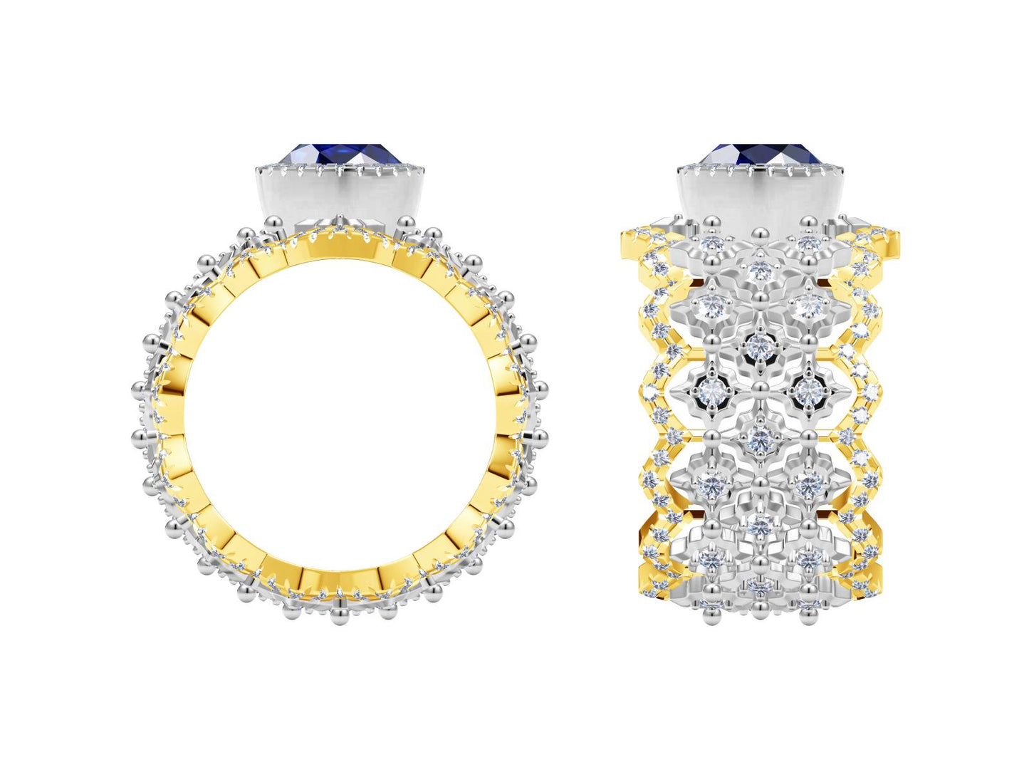 BQLT-JZ437797 bezel set round stone wavy edge arm ring