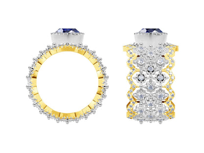 BQLT-JZ437797 bezel set round stone wavy edge arm ring
