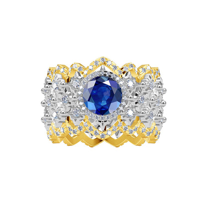 BQLT-JZ437797 bezel set round stone wavy edge arm ring