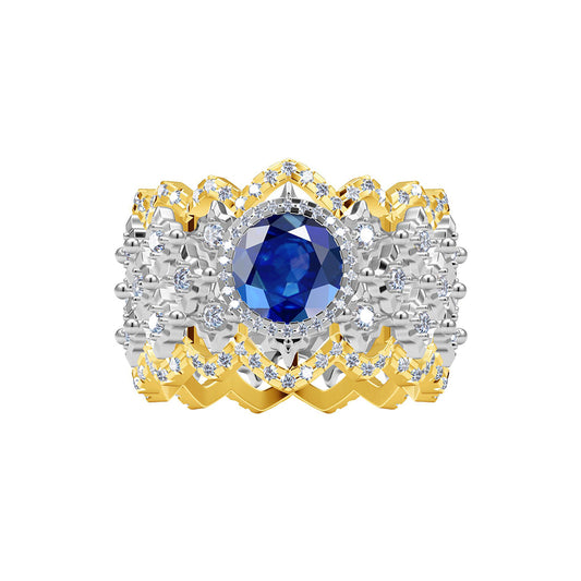 BQLT-JZ437797 bezel set round stone wavy edge arm ring
