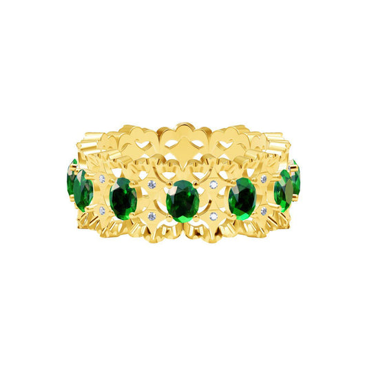 BQLT-JZ218668 lace wavy arm multi-main stone ring