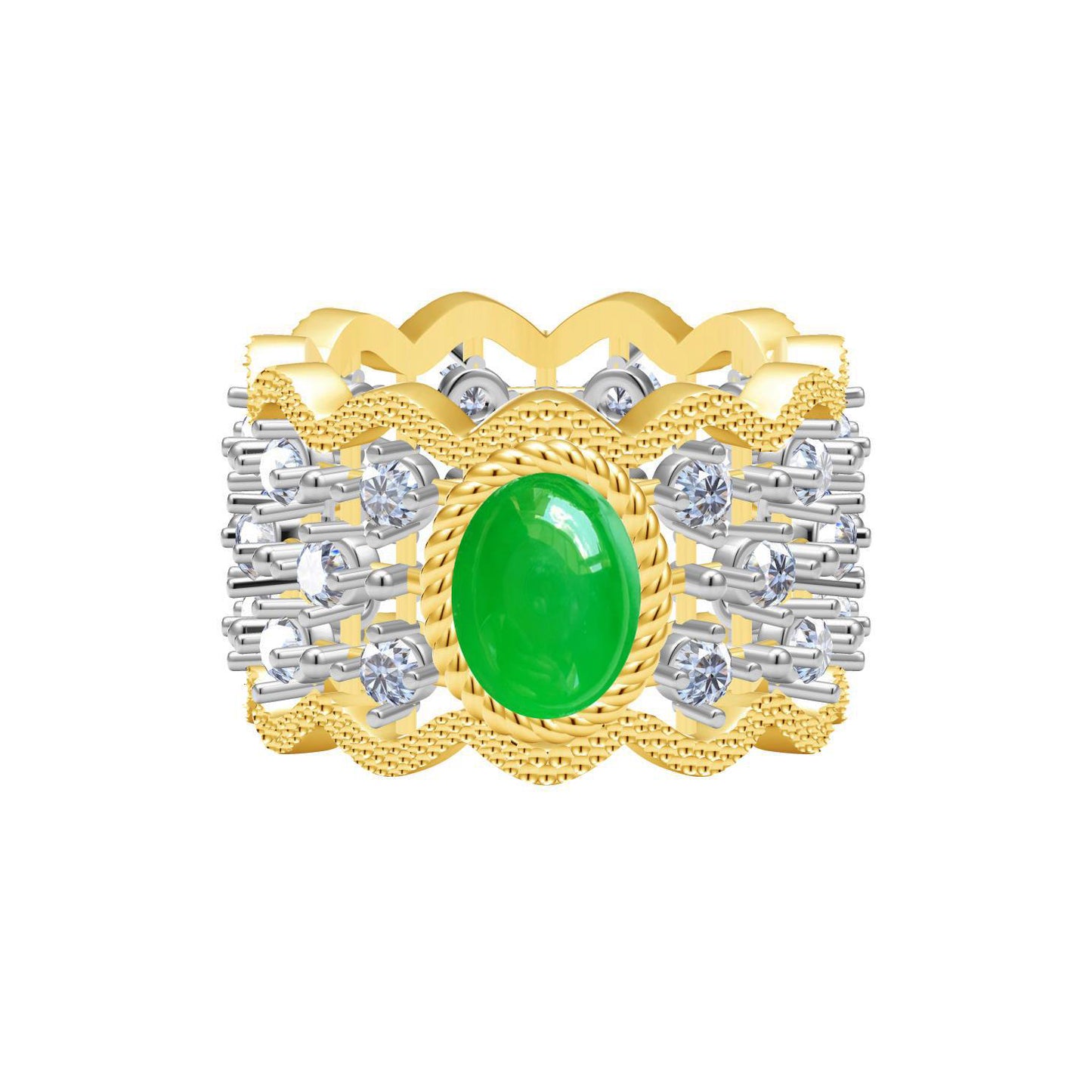 BQLT-EGFIUWR56 twisted rope set wavy edge arm ring