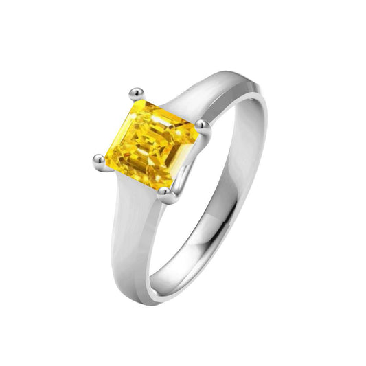 TIF-R0311214 square diamond four prong ring