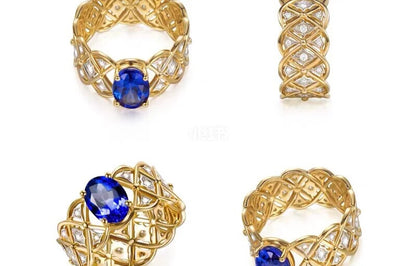 BQLT-RIN852787 lace wavy edge arm ring main stone (9×6.6MM)